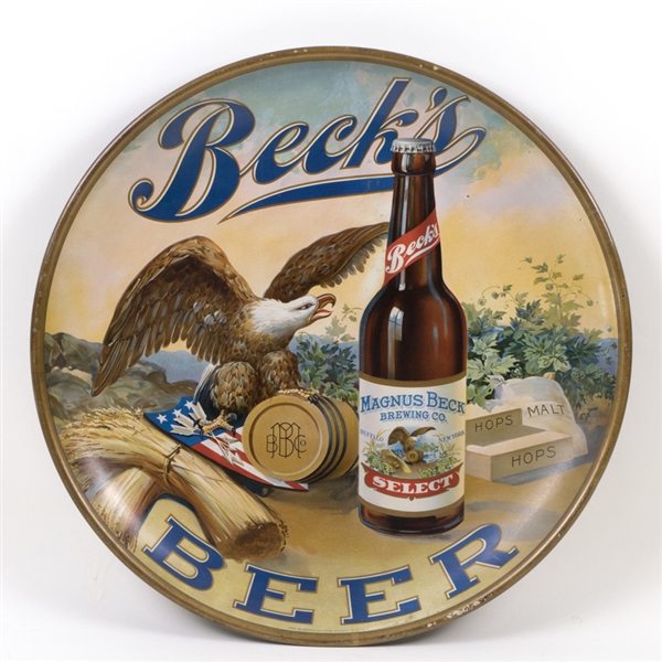 Magnus Becks Beer Eagle Bottle Patriotic Charger