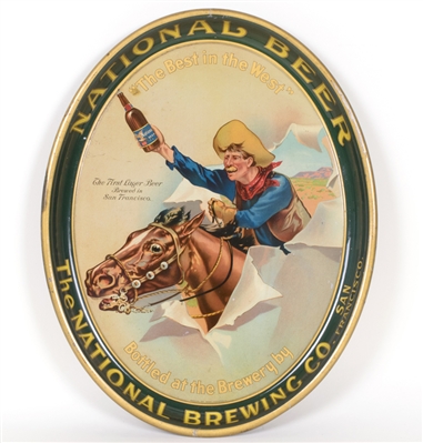 National Brewing Cowboy Horse Western Tray