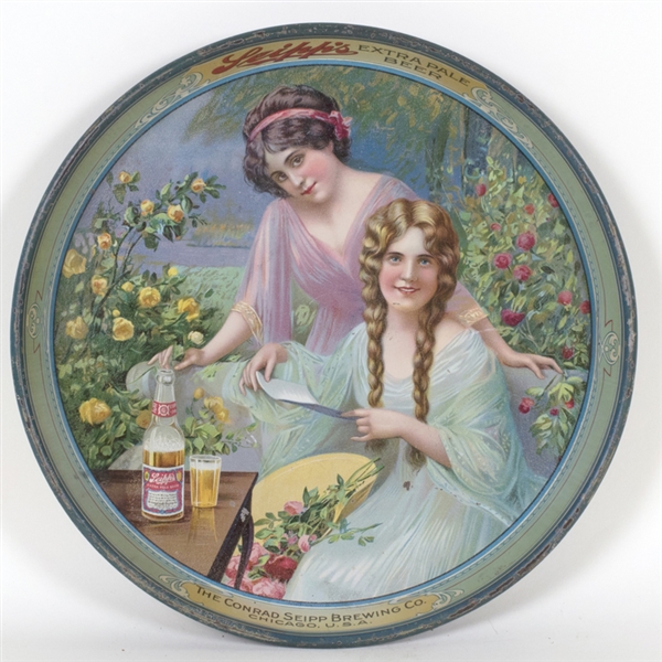 Seipps Beer Pretty Lady Tin Litho Tray