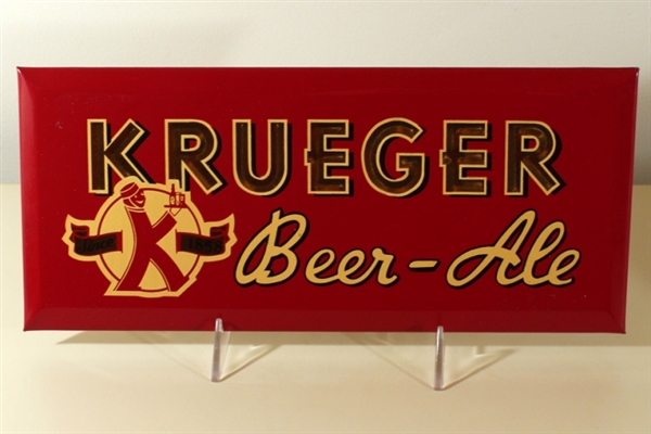 Krueger Beer Ale Tin Over Cardboard Sign