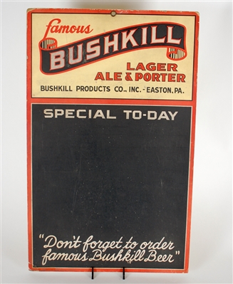 Bushkill Lager Ale Porter Menu Sign