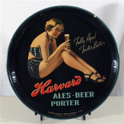Harvard Ale Beer Porter Pin-Up Girl Tray