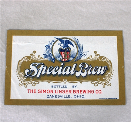 Pre-prohibition Simon Linser Special Brew Label