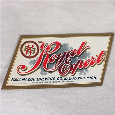 Pre-prohibition Kalamazoo Brewing Royal Export Label