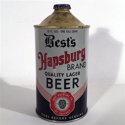 Bests Hapsburg Brand Quality Lager Beer Quart Cone