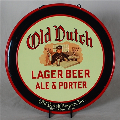 Old Dutch Lager Beer Tin Charger Sign