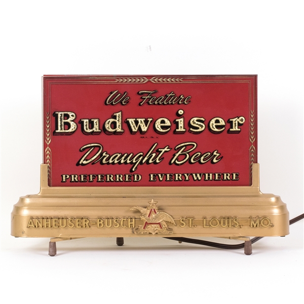 Budweiser Draught Beer RPG Lighted Back Bar Sign