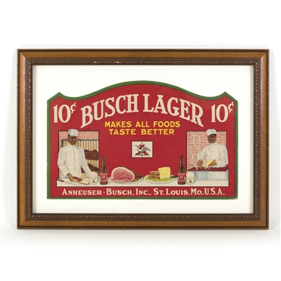 Busch Lager “Makes All Foods Taste Better” Die-Cut Sign