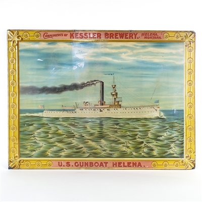 Kessler Brewery U.S. Gunboat Helena Tin Sign