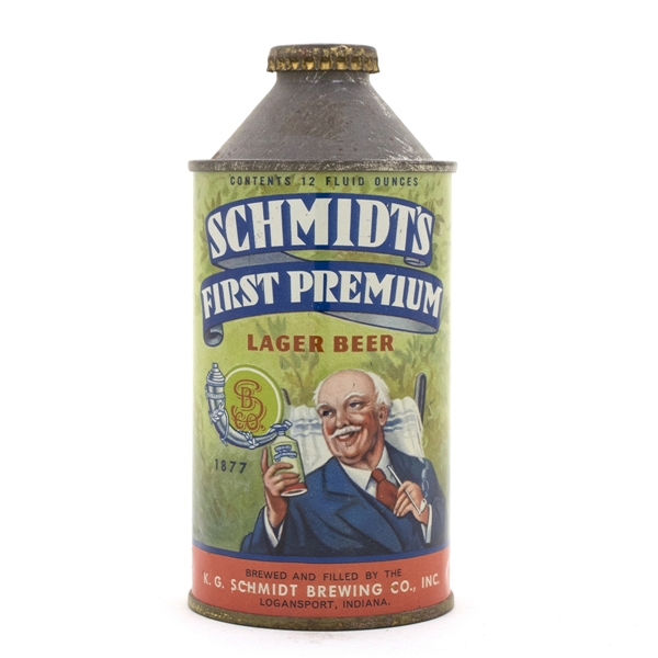 Schmidt First Premium High Profile Cone Top Beer Can