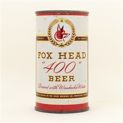 Fox Head 400 Beer Flat Top Can