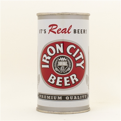Iron City Beer Enamel Silver Trim Flat Top SCARCE
