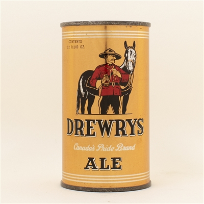 Drewrys Ale Mountie Instructional Flat Top Beer Can
