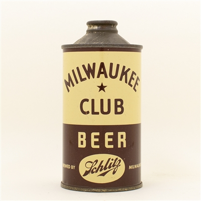 Milwaukee Club Beer Schlitz Low Profile Cone Top Can