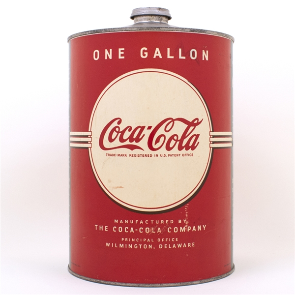 Lot Detail - Coca-Cola Gallon Soda Syrup Cone Top Can