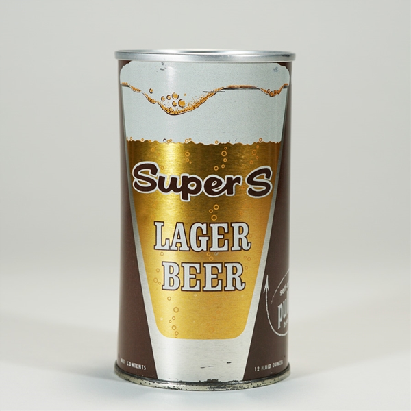 Super S Lager Beer Can BROWN