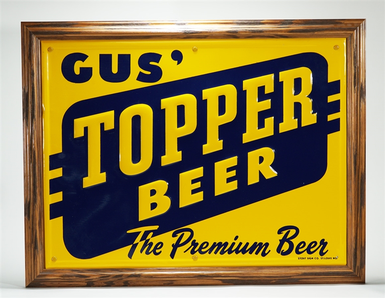Gus Topper Beer Tin Sign