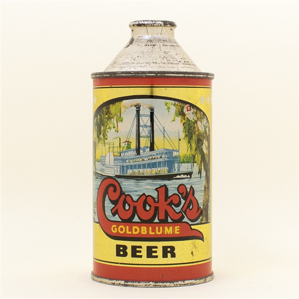 Cooks Goldblume Steamboat Cone Top Beer Can