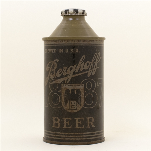 Berghoff Beer Olive Drab Cone Top Can