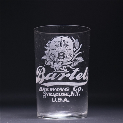 Bartels Pre-Prohibition Etched Drinking Glass 