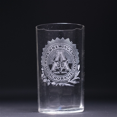 Aurora Brewing Co Pre-Prohibition Etched Glass 