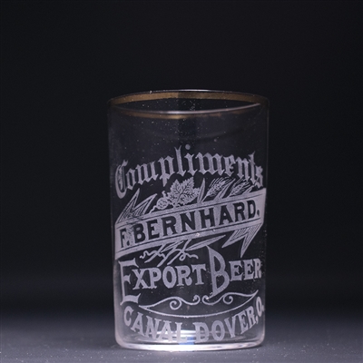 Bernhard Export Beer Pre-Prohibition Etched Glass 