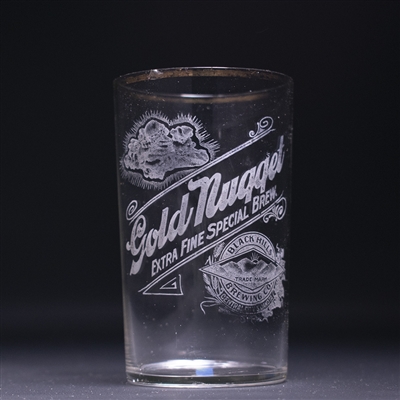 Gold Nugget Beer Pre-Prohibition Etched Glass 