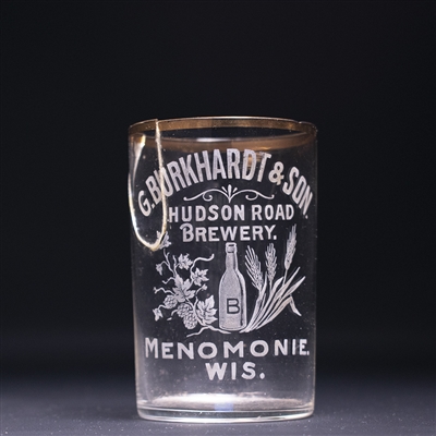 G Burkhardt and Son Pre-Prohibition Etched Glass 