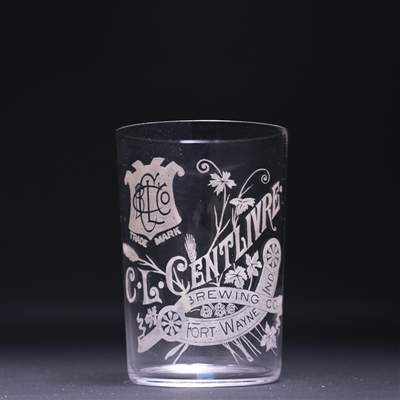 CL Centlivre Pre-Prohibition Etched Drinking Glass 