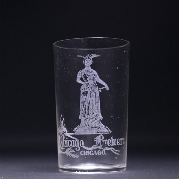 Chicago Brewery Pre-Prohibition Etched Drinking Glass 
