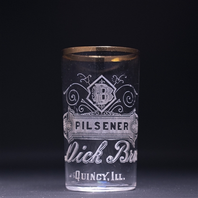 Dick Bros Pilsener Pre-Prohibition Etched Drinking Glass 
