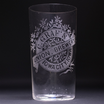 Grafs Union Brewery Pre-Prohibition Etched Glass 