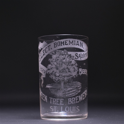 Green Tree Brews Pre-Prohibition Etched Drinking Glass 