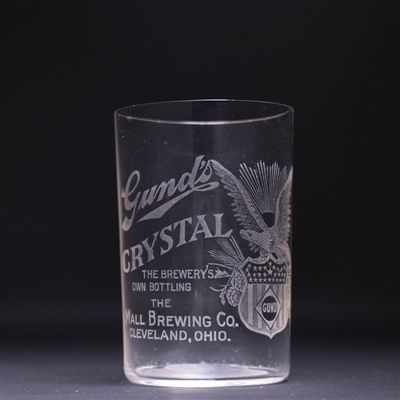 Gunds Crystal Pre-Prohibition Etched Drinking Glass 