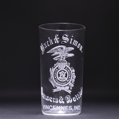 Hack and Simon Pre-Prohibition Etched Drinking Glass 