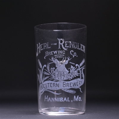 Herl-Rendlen Brewing Pre-Prohibition Etched Drinking Glass 