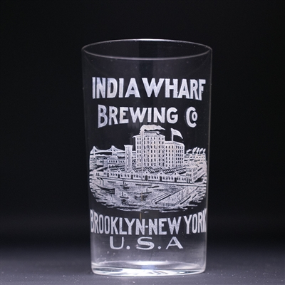 India Wharf Factory Scene Pre-Prohibition Etched Glass 