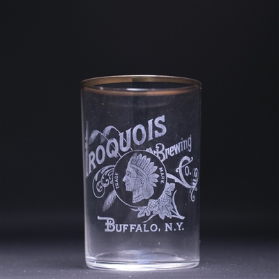 Iroquois Brewing Native American Pre-Prohibition Etched Drinking Glass 