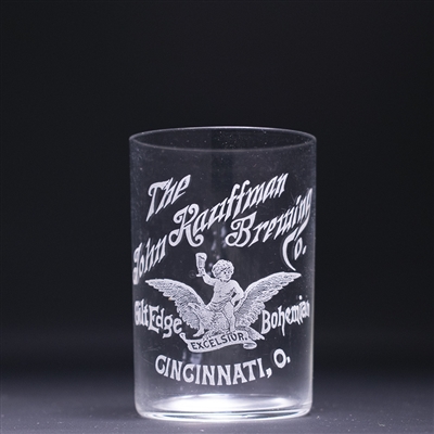 John Kauffman Brewing Pre-Prohibition Etched Drinking Glass 