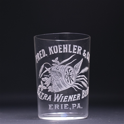 Koehler Extra Weiner Beer Pre-Prohibition Etched Glass 