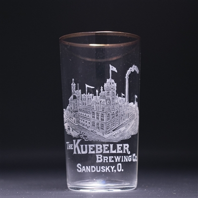 Kuebeler Factory Scene Pre-Prohibition Etched Drinking Glass 