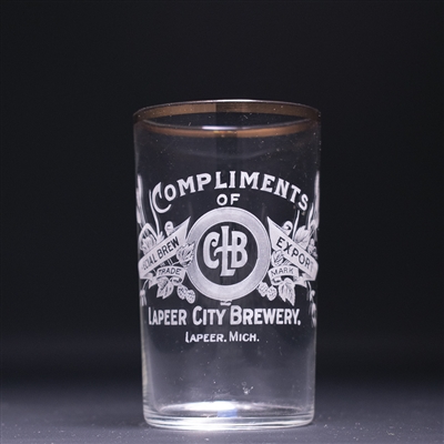 Lapeer City Brewery Pre-Prohibition Etched Drinking Glass 