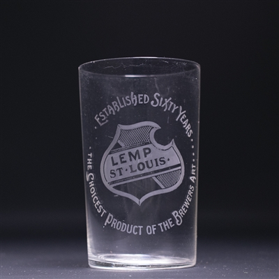 Lemp Brewing Pre-Prohibition Etched Drinking Glass 