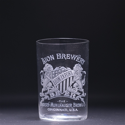 Lion Export Pre-Prohibition Etched Drinking Glass 