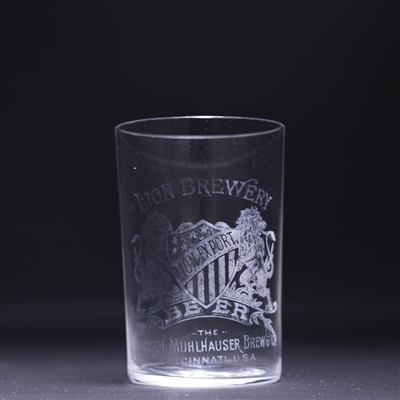 Lion Export Pre-Prohibition Etched Drinking Glass 
