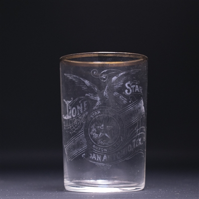 Lone Star Pre-Prohibition Etched Drinking Glass 