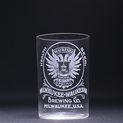 Waukesha Spring Pre-Prohibition Etched Drinking Glass 