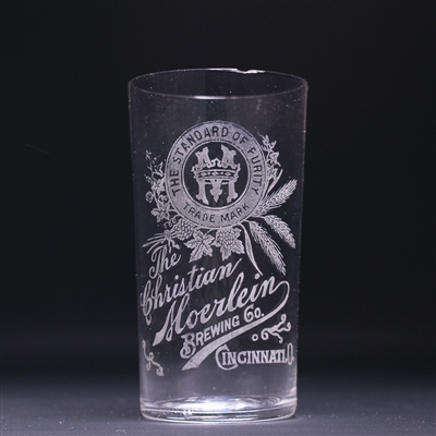 Moerlein Brewing Pre-Prohibition Etched Drinking Glass 