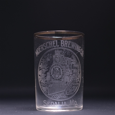 Moerschel Brewing Locomotive Pre-Prohibition Etched Glass 