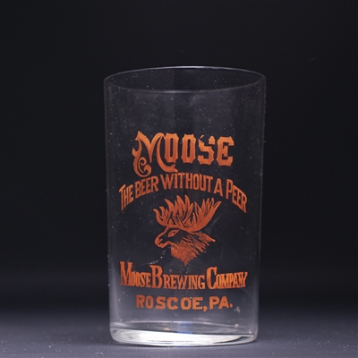 Moose Beer Pre-Prohibition Enameled Drinking Glass 